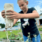 Pictures from the July 18 Garden Club event at New Roots. 4H director from the Northampton Extension Office, Erin Morgan, prepared smoothies and parfaits using fruits and vegetables from the garden.